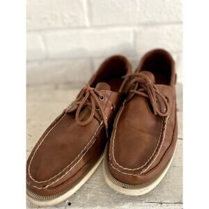Polo Ralph Lauren Brown Leather Boat Shoes Men’s 11.5 D Docksiders Lace Up